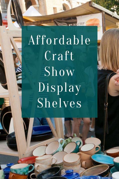 Craft Show Wall Display, Display Boards For Craft Shows, Craft Fair Embroidery Booth, Craft Show Purse Display Ideas, Craft Sale Signs Display, Easy Display Shelves Craft Fairs, Inexpensive Craft Show Displays, Diy Tabletop Display Shelves, Diy Displays For Craft Shows Simple