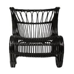 Saint Lounge Chair Black Rattan Chair, Hudson Grace, Saint Kitts, Upholstered Accent Chairs, Corner Chair, Rattan Chair, The Saint, Barrel Chair, Sit Back And Relax