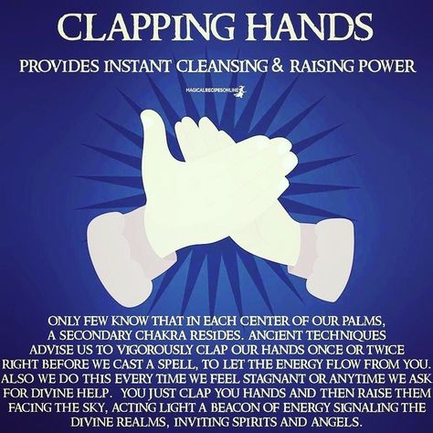 Magical Recipes Online on Instagram: “Clapping 👏 is also an ancient technique for cleansing and raising power! Find more Cleansing magical tips here…” Clapping Hands, Magia Das Ervas, Home Energy, Magick Spells, Wiccan Spell Book, Witchcraft Spell Books, Witch Spell Book, Witchcraft For Beginners, Herbal Magic