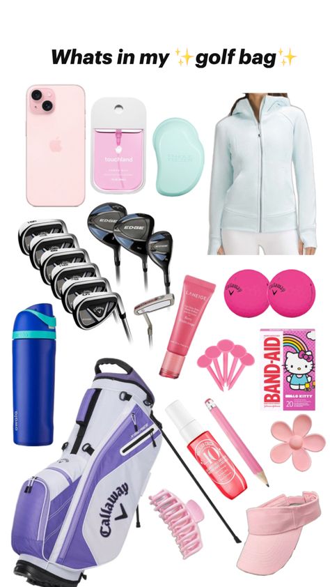 ✨Girly edition✨ Cute Golf Outfit, Trendy Golf, Golf Inspiration, Girls Golf, Golf Attire, Tennis Fashion, Bag Essentials, Cute Preppy Outfits, Golf Bag