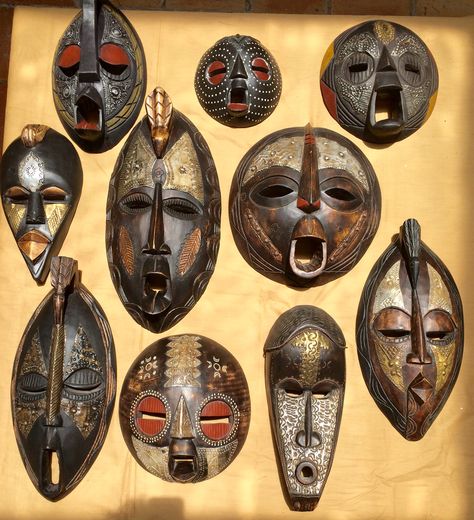 Masks from Ghana West African Masks, Traditional African Masks, Ghana Design, African Masks Art, Cultural Masks, African Face Mask, Africa Mask, Traditional African Art, Ghana Art