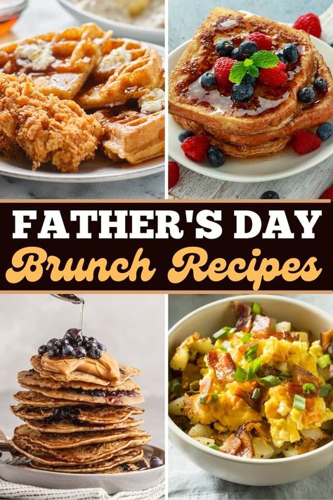 Treat dad to a great meal with these Father's Day brunch recipes! From muffins to pancakes to bacon and eggs, dad will eat like a king with these dishes. Brunch Ideas For Father's Day, Breakfast In Bed Father’s Day, Father's Day Breakfast Ideas Brunch, Breakfast Ideas Fathers Day, Breakfast Ideas For Fathersday, Father's Day Breakfast Recipes, Ideas For Father’s Day Brunch, Father Day Breakfast Ideas, Father’s Day Breakfast Tray