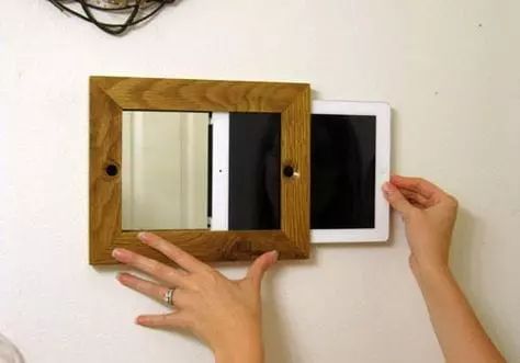 10 Ways to Reuse an Old iPad Ipad Wall Mount, Tablet Wall Mount, Ipad Picture, Ipad Mount, Smart Home Design, Ideas Hogar, Frame Mirror, Smart Home Technology, Counter Space