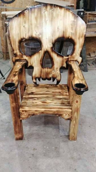 Skull Furniture, Mebel Antik, Pallet Chair, Desain Furnitur Modern, Into The Wood, Deco Originale, Diy Holz, घर की सजावट, A Skull