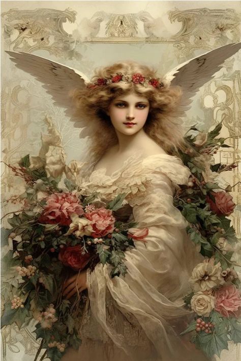 Celestial Christmas, Kunst Inspo, Victorian Angels, Angels Beauty, Victorian Paintings, Angel Sculpture, Angel Images, Beautiful Angels Pictures, Christmas Challenge