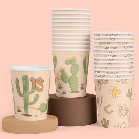 PRICES MAY VARY. Wild West: Get party ready with this set of 24 paper 8 ounce cups. Rodeo Ready: Our paper cups feature 2 unique designs, with 12 pcs per design. Plus, our cups feature shiny gold foil - making these the perfect party cups! Squad Approved: Leave no bestie behind with our set of 24 western cups, perfect for your birthday party, picnic, or rodeo baby shower. Party Perfection: Each cup fits 8 ounces of your favorite drink, refill all party long! Easy Clean Up: With our disposable cu Wild West Baby Shower Ideas, First Rodeo Birthday Boy Decorations, Baby’s First Rodeo Birthday Theme, Western Theme Baby Shower Ideas, Western Baby Shower Theme, Western Cups, Cowboy Birthday Party Decorations, Western Shower, Rodeo Baby Shower