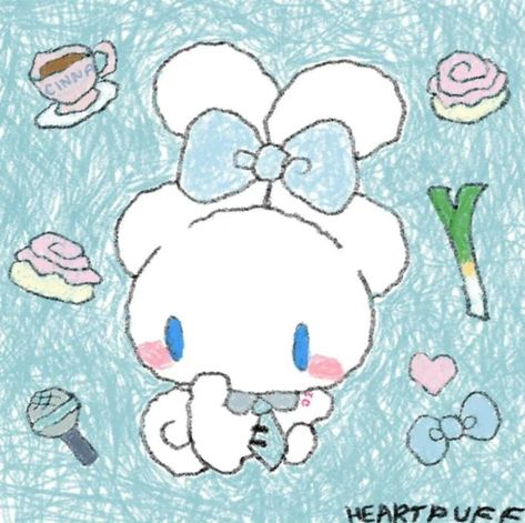 Credits: @Heartpuff (Instagram) Cinnamoroll And Pompompurin, Cinnamoroll Sanrio, Angel Core, Cough Drops, Avatar 2, Hand Drawn Icons, Kitty Drawing, Hello Kitty Drawing, Hello Kitty Collection