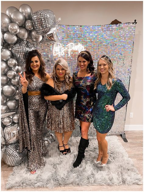 DISCO FEVER – NYE 2020 Disco Party Disco Dress Up Party, Disco Gala Outfit, Disco Cocktail Party Outfit, 70s Disco Party Outfit Plus Size, Disco 90s Party Outfit, Disco Attire For Women, Silver Disco Outfit, Outfit For Disco Night, Saturday Night Fever Outfit