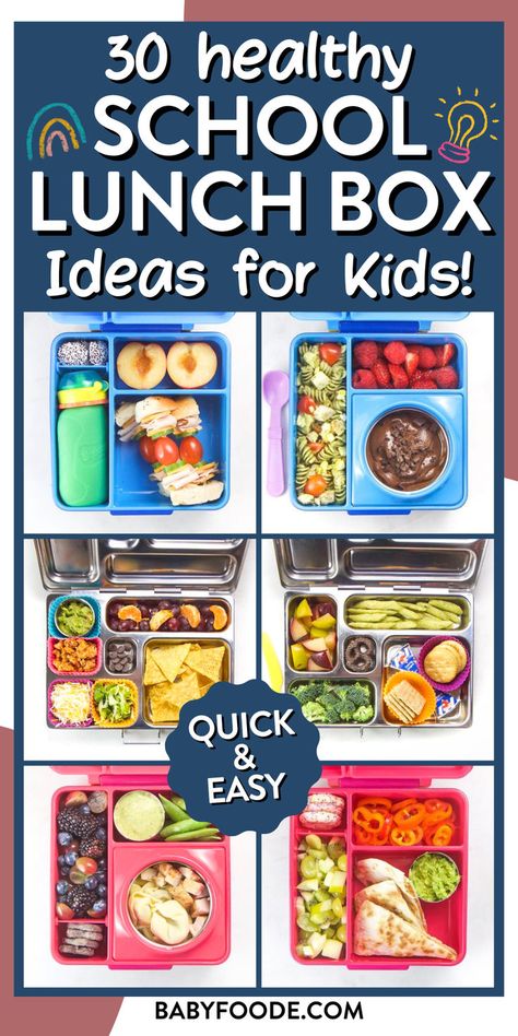 6 different lunch boxes with fruits, veggies, snacks and protein options inside School Lunch Ideas For Kids For Teens, Nut Free Lunches For Kids, Packed Lunch Ideas For Kids, School Lunch Ideas Kids, Gf Lunch, School Lunch Box Ideas, Lunch Ideas Kids, Lunch Box Ideas For Kids, Allergy Diet