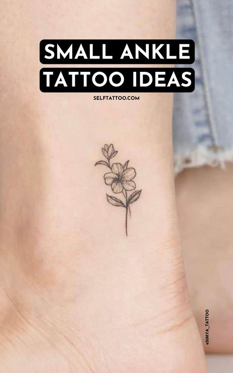 Are you thinking about getting a mini tattoo, but are struggling to decide on tattoo placement? The ankle is a great spot for a small tattoo, because it's a small spot that probably won't impact tattoo designs you might want to get in the future. Click here for ankle tattoo ideas and tattoo tips. Self Tattoo Classy Ankle Tattoo, Tattoo Ideas For Ankle For Women, Lower Ankle Tattoos For Women, Small Floral Ankle Tattoo, Best Ankle Tattoos For Women, Ankle Tattoo Ideas Female, Inside Foot Tattoos For Women, Small Inner Ankle Tattoo, Tiny Star Tattoos For Women