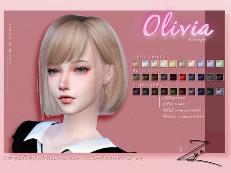 Sims4 Cc Thesimsresource, Sims 4 Cc Hair Thesimsresource, Sims 4 Hair Short, Sims 4 Bob Hair Cc, The Sims4 Cc Hair, Sims4 Hair Cc Female, Sims4 Cc Hair, Sims 4 Hairstyles, Ts4 Hair