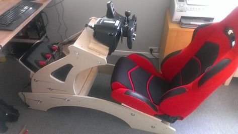 DIY Playseat – racingrig | Thomas Vallentin Johansen Racing Simulator Diy, Pinball Diy, Diy Tech Gadgets, Racing Setup, Mario Room, Gamer Chair, Racing Chair, Diy Tech, Car Furniture