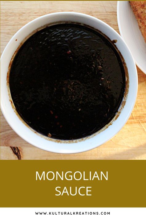 Mongolian sauce is a blend of brown sugar, lite soy sauce, ginger and minced garlic. This sauce is great as a dip and also as a marinade. #mongoliansauce #asiansauce #asianrecipes #sauces #saucerecipes #kulturalkreations Mongolian Garlic Sauce, Mongolian Bbq Sauce Recipe, Mongolian Sauce Recipe Stir Fry, Mongolian Stir Fry Sauce, Mongolian Grill Sauce Recipes, Asian Brown Sauce Recipe, Chinese Brown Garlic Sauce, Mongolian Bbq Sauce, Mongolian Sauce Recipe