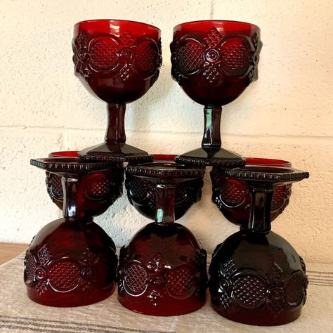 Enjoy 15% off on the Avon Ruby Red Cape Cod Collection! 🍷✨ Vintage glassware - perfect for adding a touch of elegance to your table. #Avon #CapeCod #RubyRed #VintageGlassware #Sale  #Goblet #ServingBowl Jewelry To Sell, Avon Collectibles, Red Cape, Vintage Dinnerware, Water Goblets, Wedding Vibes, Vintage Avon, Vintage Glassware, Vintage Store