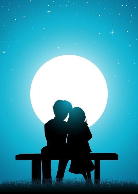 Young lover sitting and watching the moon Watching The Moon, Photo Clipart, Cartoon Love Photo, Alone In The Dark, Silhouette Cards, Beach At Night, Moon Moon, Moon Wall Art, Light Background Images