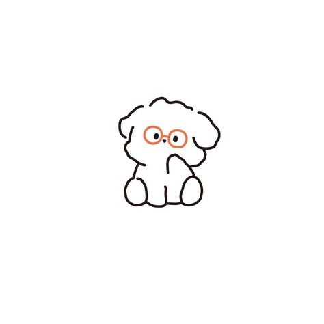 Puppy Illustration Cute, Cute Icons White, Poodle Drawing, 심플한 그림, Note Doodles, Cute Easy Doodles, Small Icons, Cute Bear Drawings, Iphone Wallpaper Kawaii