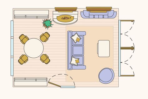 10 Ways to Lay Out a Living Room Floorplans Apartment, Room Designer, Living Room Furniture Layout, Sala Grande, Furniture Placement, Living Comedor, Furniture Layout, Livingroom Layout, Furniture Arrangement