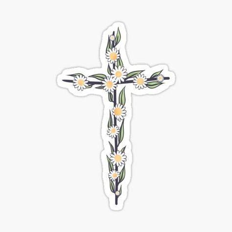 Aesthetic Cross, Cross Sticker, Cross Drawing, Matching Best Friend Tattoos, God Sticker, Aesthetic Christian, Cross Symbol, Bible School Crafts, Bff Tattoos