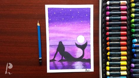 In this video I show you how to draw Mermaid Moonlight Scenery Drawing with Oil Pastels step by step for Beginners. If you enjoy my video please give a LIKE 👍 and SUBSCRIBE😊 How To Draw Mermaid, Scenery Drawing With Oil Pastels, Draw Mermaid, Moonlight Scenery, Drawing With Oil Pastels, Scenery Drawing, Mermaid Drawings, Mermaid Dreams, Oil Pastel Art