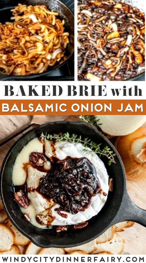 Balsamic Onion Jam, Brie Toppings, Onion Appetizers, Brie Cheese Recipes, Melted Brie, Red Onion Jam, Baked Brie Recipes, Brie Puff Pastry, Brie Appetizer