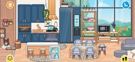 Toca Boca Modern Mansion Kitchen, Modern Mansion Kitchen, Toca Boca Kitchen, Boca Recipe, Toca Life World Aesthetic Pfp, Mansion Kitchen, Mansion Rooms, Toca Ideas, Mansion Aesthetic