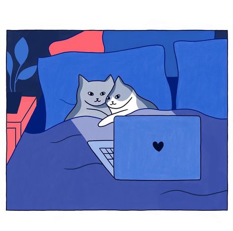 41.3 k mentions J’aime, 537 commentaires - Lorraine Sorlet (@lorrainesorlet) sur Instagram : "Catflix and Chill  . . .  #illustration #lorrainesorlet #catflix #mood #september #cats #lovers" Chill Illustration, Lorraine, Laptop, Funny, On Instagram, Instagram