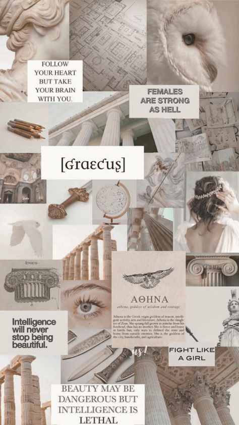 Titans Greek Mythology, Greek Mythology Aesthetic, Athena Aesthetic, The Secret History Aesthetic, Athena Cabin, Mythology Aesthetic, Athena Goddess Of Wisdom, Aphrodite Aesthetic, Percy Jackson Wallpaper