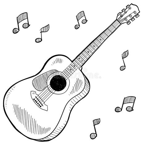 Acoustic guitar drawing. Doodle style acoustic guitar in vector format , #affiliate, #drawing, #Doodle, #Acoustic, #guitar, #vector #ad Acoustic Guitar Drawing, Guitar Doodle, Acoustic Guitar Art, Guitar Sketch, Demon Boy, Guitar Illustration, Guitar Drawing, Wooden Guitar, Fairy Tattoo Designs