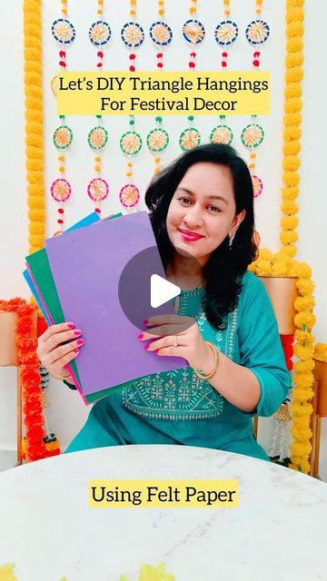 Diwali Door Decoration Ideas For School, Paper Triangle, Garba Dance, Diwali Decor, Diwali Craft, Crafts Room, Navratri Special, Diwali Festival, Paper Sheet