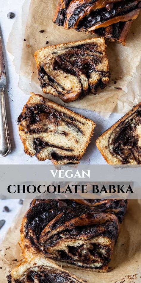 Veg Breakfast, Vegan Breads, Vegan Bread Recipe, Babka Recipe, Swirl Bread, Chocolate Babka, Vegan Baking Recipes, Vegan Muffins, Jewish Food