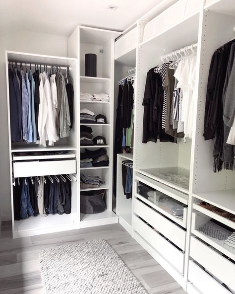 A round-up of the best closet makeovers using the IKEA Pax system with hacks to make it look custom and solutions for creating the most functional closet. Ikea Dressing Room, Ikea Pax System, Dressing Ikea, Closet Makeovers, Functional Closet, Its Happening, Pax Closet, Ikea Pax Closet, Garderobe Design