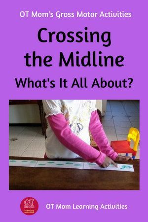 Crossing the Midline Activities Bilateral Integration Activities, Midline Crossing, Crossing The Midline, Child Development Activities, Occupational Therapy Kids, Pediatric Physical Therapy, Occupational Therapy Activities, Vision Therapy, Gross Motor Activities