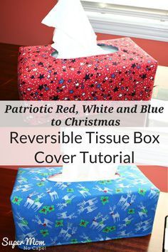 No more ugly tissue boxes! Use this Reversible Tissue Box Cover Tutorial to create covers for each holiday all year round. Or use your favorite sports themed or novelty fabric. These make awesome personalized gifts! Sewing To Sell, Sewing Business, Beginner Sewing Projects Easy, Sewing Stitches, Tissue Box Cover, Quilting For Beginners, Sewing Projects For Beginners, Easy Sewing Projects, Super Mom