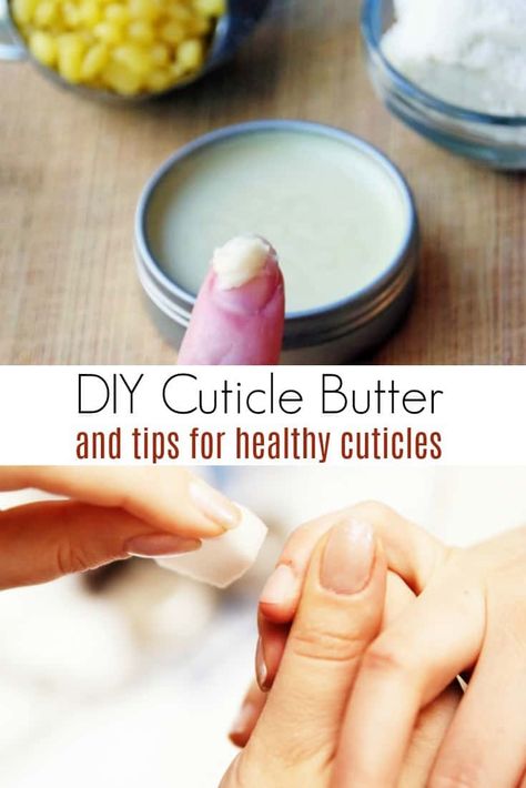 DIY Cuticle Butter and Tips for Healthy Cuticles Cuticle Care Diy, Cuticle Oil Diy, Cuticle Butter, Healthy Fingernails, Ugly Nails, Healthy Cuticles, Nail Care Diy, Dry Cuticles, Cuticle Softener