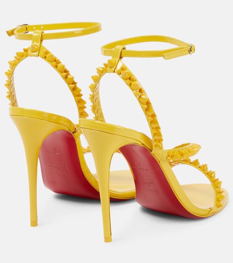 Yellow Heeled Sandals, Heels Yellow, Louboutin Online, Yellow Sandals, Shoes Heels Classy, Yellow Heels, Christian Louboutin Women, Hot Shoes, Crazy Shoes