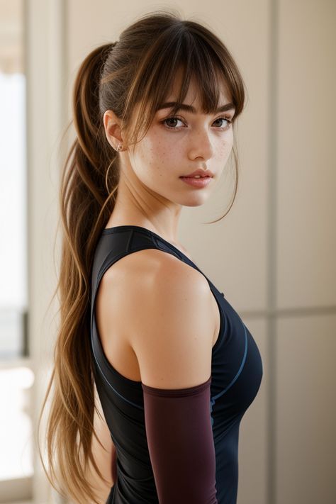 High Ponytail Hairstyles Bangs, Ponytail Long Bangs, Long Ponytail Hairstyles With Bangs, Ponytail Bangs Hairstyles, Bangs In Ponytail, Short Hair In Ponytail, Long Ponytail With Bangs, Bangs Ponytail Hairstyles, Bang With Ponytail