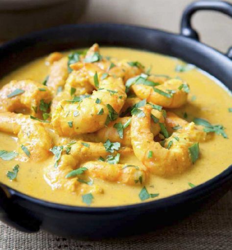 Creamy prawn korma Ready in no time, this korma will satisfy your takeaway yearnings. Rich, creamy and satisfying – absolutely prawnographic. Prawn Korma, Prawn Dishes, Korma Recipe, Prawn Curry, Prawn Recipes, Curry Dishes, Curry Recipe, Seafood Dishes, Curry Recipes