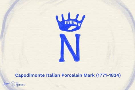 Making Sense of Capodimonte Porcelain Marks: Capodimonte Crown over Neopolitan N Mark Porcelain Marks, Capodimonte Porcelain, Pottery Makers, Visual Dictionary, Antique Pottery, Pottery Marks, Vintage Italian, Craft Videos, Makers Mark