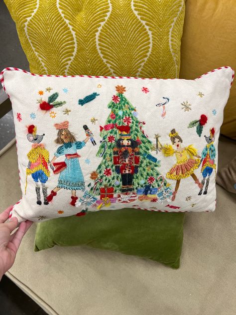 Unique Christmas Decorations, Percabeth, Merry Little Christmas, Christmas Mood, Nutcracker Christmas, Embroidered Pillow, Holiday Home Decor, World Market, Christmas Deco