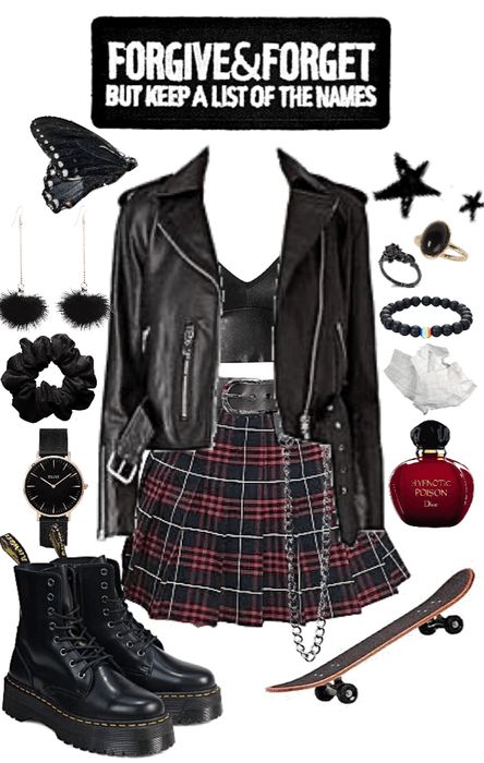 Rock Outfits Women, Outfit Ideas Dark, 111 222 333 444 555, Dark Spring, Dark Style, Looks Black, Alternative Outfits, Outfit Shoplook, Goth Outfits