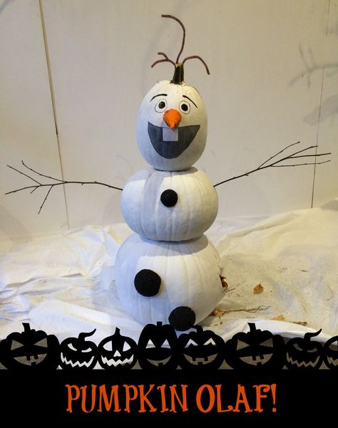 Olaf the Pumpkin Snowman! | Viola Cay Snowman Pumpkin, Olaf Pumpkin, Pumpkin Snowmen, Christmas Pumpkins, Pumpkin Ornaments, Silver Pumpkins, Pumpkin Carving Designs, Pumpkin Ornament, Pumpkin Garland