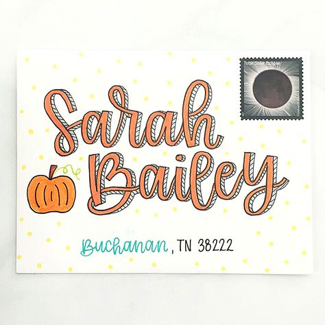 Spook-Tacular Halloween Envelope Art | by Punkpost | Punkpost | Medium Halloween Envelope Ideas, Lettering Envelopes, Card Doodles, Halloween Envelope, Halloween Mail, Halloween Lettering, Decorative Envelopes, Art Envelopes, Hand Lettering Envelopes