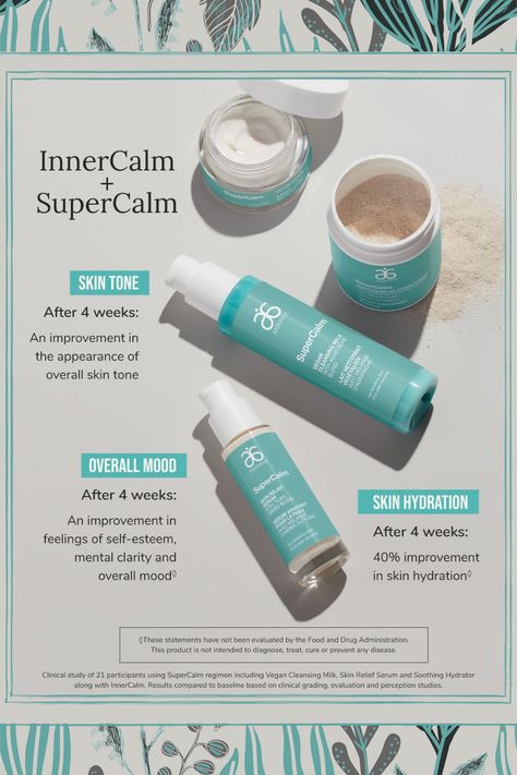 The SuperCalm line is a 3-step approach to calmer-looking skin with a Vegan Cleansing Milk, Skin Relief Serum, and Soothing Hydrator. Better yet, combine the SuperCalm skincare products with the NEW InnerCalm Adaptogenic De-Stress Powder for a groundbreaking holistic regimen! They’re saying it’s like meditation in a bottle. Who doesn’t need that in their life?  I’d love to share more about these amazing products, so let’s get in touch! Arbonne Skincare, Arbonne Marketing, Arbonne Products, Arbonne Business, Cleansing Milk, Vegan Skincare, Aging Well, Healthy Aging, Arbonne