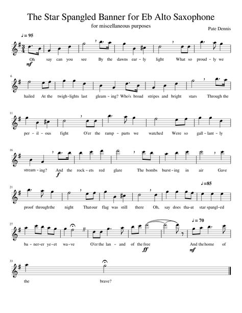 Songs To Play On Alto Saxophone, Alto Sax Sheet Music, Tenor Saxophone Sheet Music, Sax Music, Alto Saxophone Sheet Music, Disney Phone Backgrounds, The Star Spangled Banner, Eric Singer, Saxophone Music