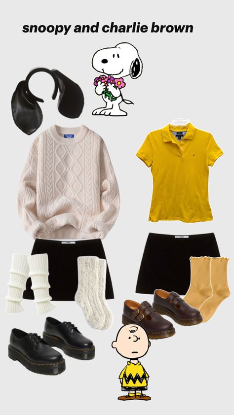 halloween costume inspo unique fall downtown aesthetic snoopy and charlie brown Charlie Brown Halloween Costumes, Aesthetic Snoopy, Peanuts Halloween Costume, Snoopy Costume, Charlie Brown Costume, Halloween Rave Outfits, Snoopy And Charlie Brown, Themed Halloween Costumes, Downtown Aesthetic