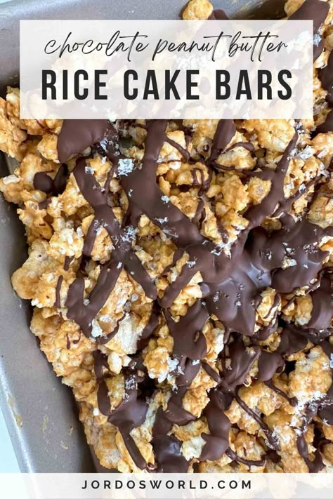 Rice Cake Bars, Peanut Butter Rice Cake, Rice Cake Recipes Healthy, Pb Recipes, Rice Cakes Healthy, Chocolate Rice Cakes, Rice Cake Snacks, Rice Cake Recipes, Chocolate And Peanut Butter