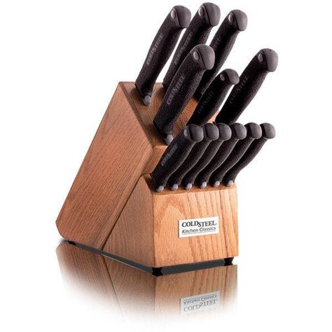 Cold Steel kitchen Classic Wood Block Knife Set Motorized Roller Shades, Best Kitchen Knives, Boning Knife, Knife Block Set, Pots And Pans Sets, Nonstick Cookware, Knife Set Kitchen, Bread Knife, Steak Knives