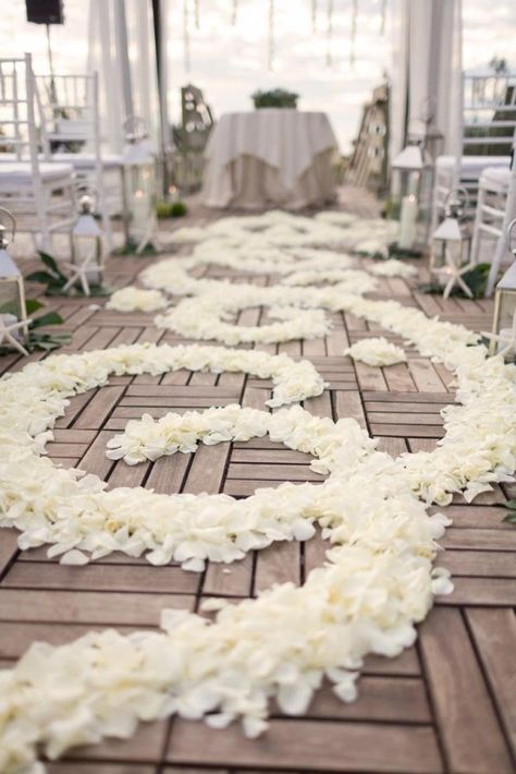 Love how thick these petals are! Photography by weheartphotography.com, Floral Design by jennifercoleflorals.com Aisle Runner Wedding, Tim Duncan, Wedding Petals, Wedding Aisle, Ceremony Decorations, Here Comes The Bride, Outdoor Ceremony, Wedding Trends, Flower Petals