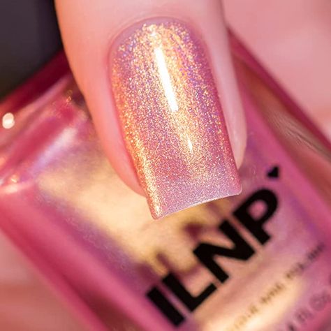 ILNP Yes Please - Soft Pink Holographic Shimmer Nail Polish Translucent Nail Polish, Pink Holographic Nails, Ilnp Nail Polish, Shimmer Nail Polish, Pink Holographic, Nail Shimmer, Holographic Nail Polish, Best Nail Polish, Holographic Nails