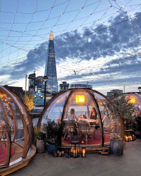 Igloos // ‘Tis the season to try get a booking for one of these igloos... or sneak in just for a photo 🤫 . . . . . #londoncoffeeshops… Igloo Restaurant, Coppa Club London, Coppa Club, Places In London, Travel Guide London, London Places, Instagrammable Places, London Instagram, London Photos